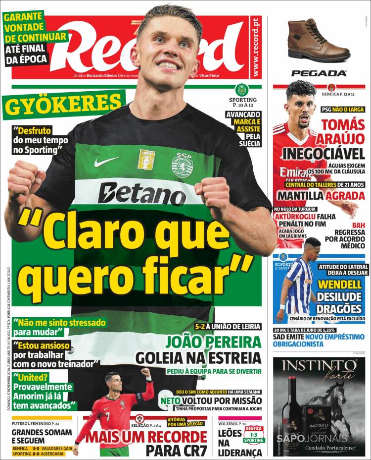 Portada de Record (Portugal)