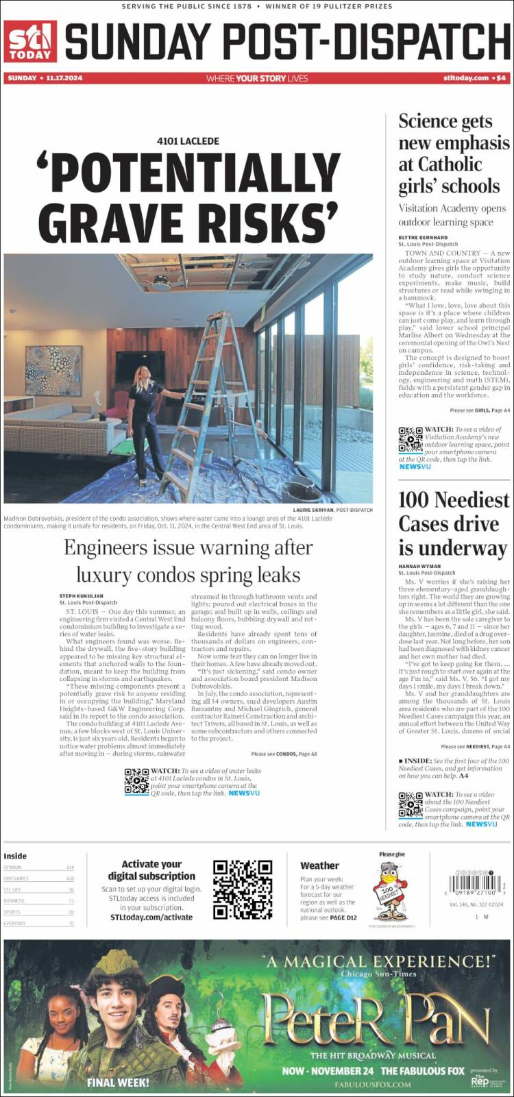 Portada de St. Louis Post-Dispatch (USA)