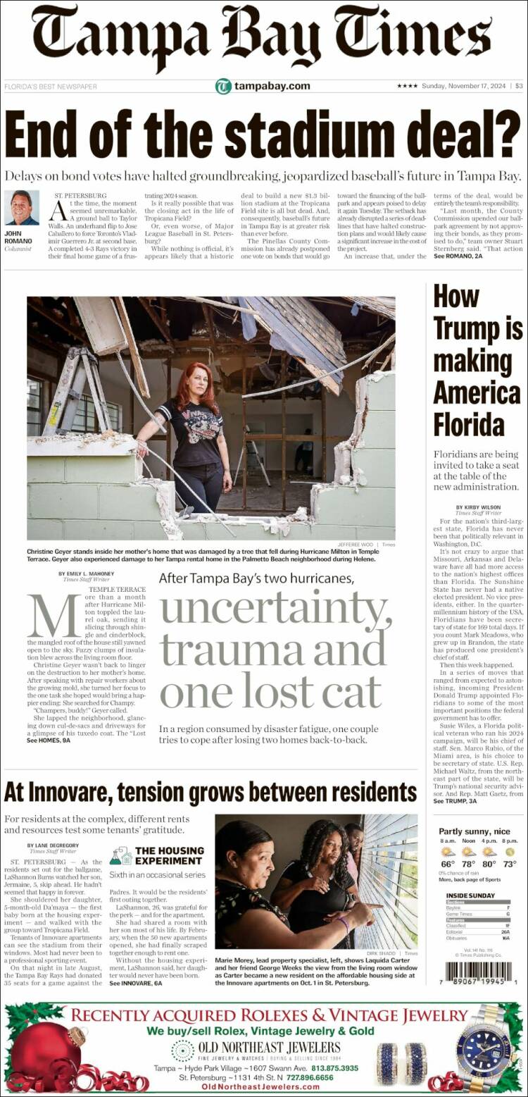 Portada de Tampa Bay Times (USA)