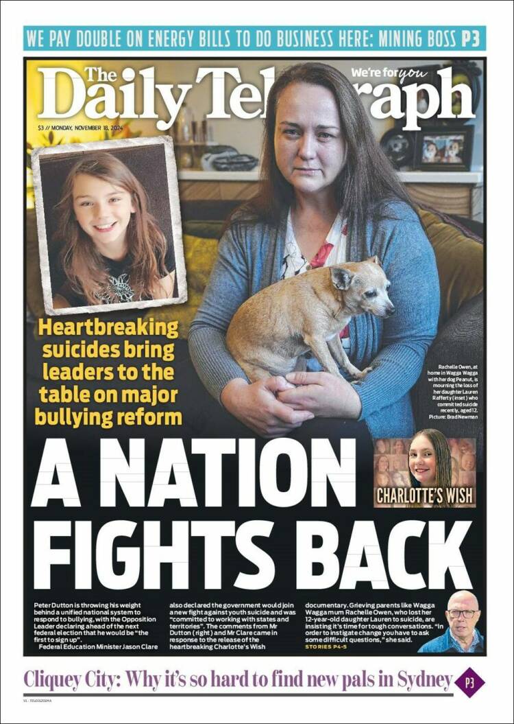 Portada de The Daily Telegraph (Australia)