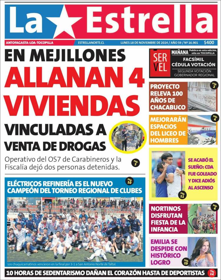 Portada de La Estrella del Norte (Chile)
