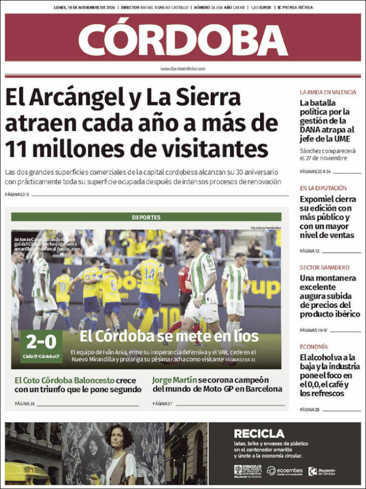 Portada de Diario de Córdoba (Spain)