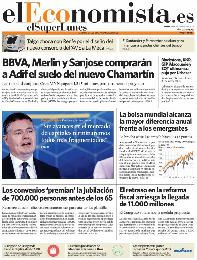 Portada de El Economista (Espa&ntilde;a)