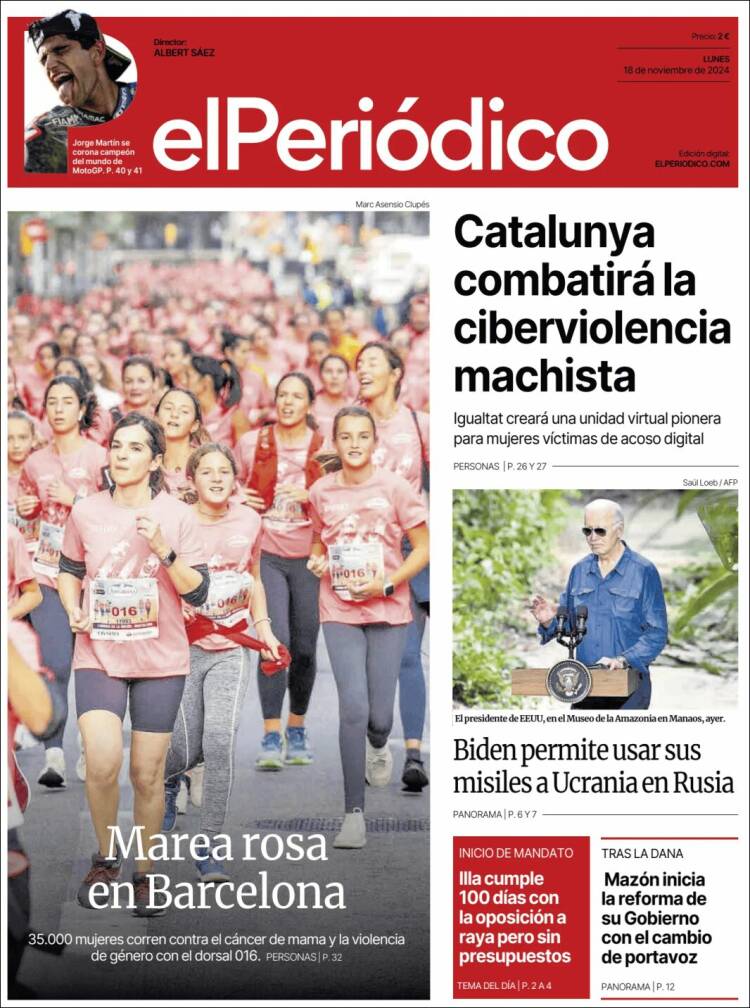 Portada de El Periódico (Spain)