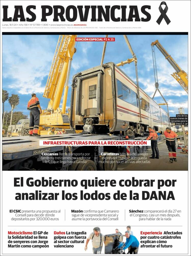 Portada de Las Provincias (España)