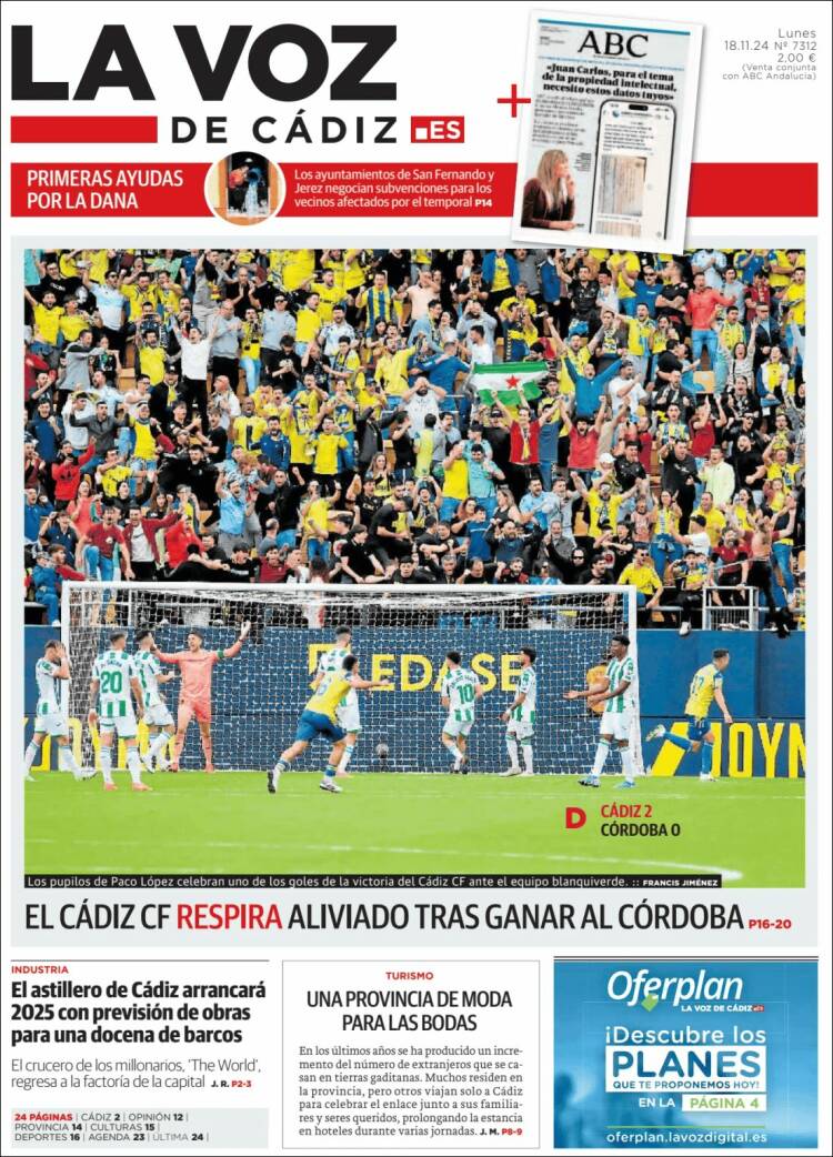 Portada de La Voz de Cádiz (Spain)