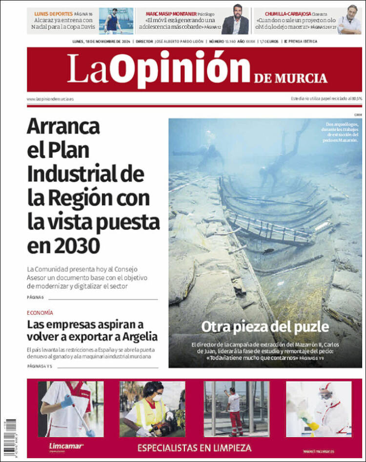 Portada de La Opinión de Murcia (Spain)