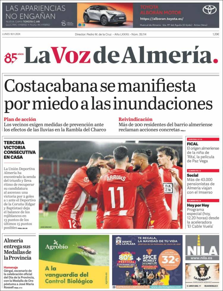 Portada de La Voz de Almería (Spain)