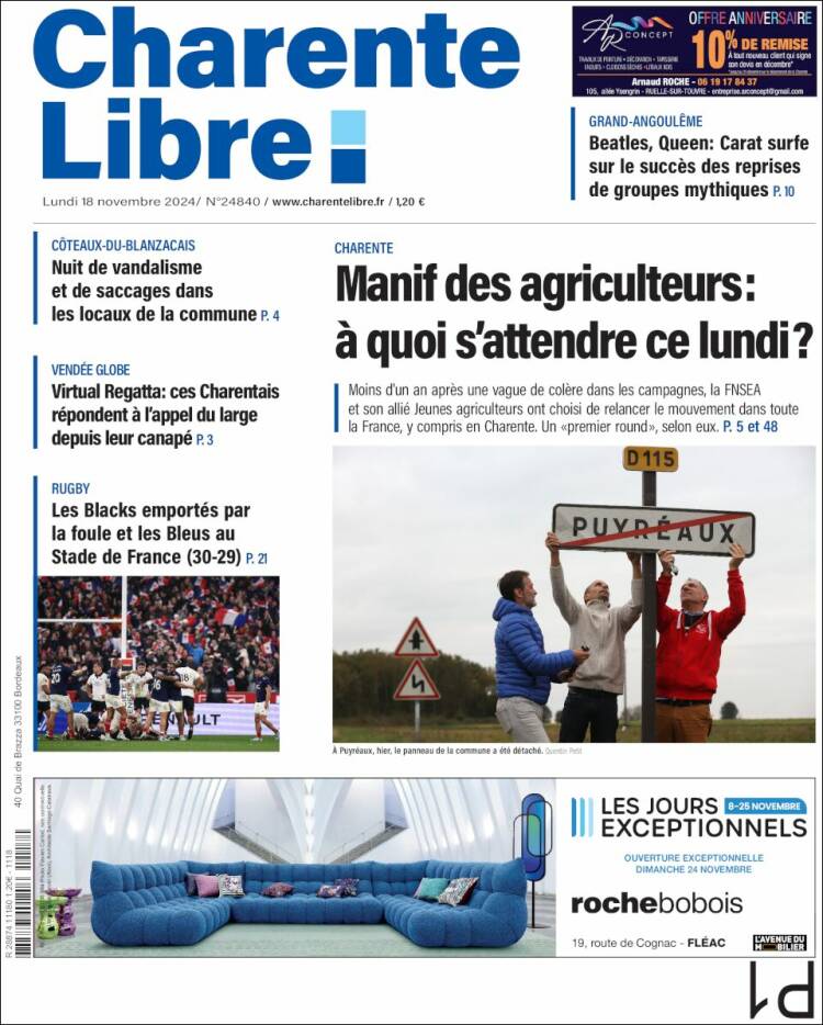 Portada de Charente Libre (France)