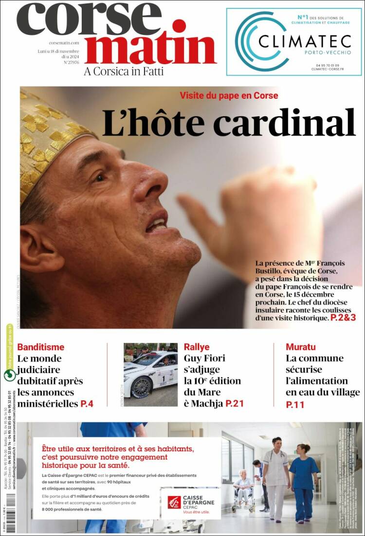 Portada de Corse-Matin (France)