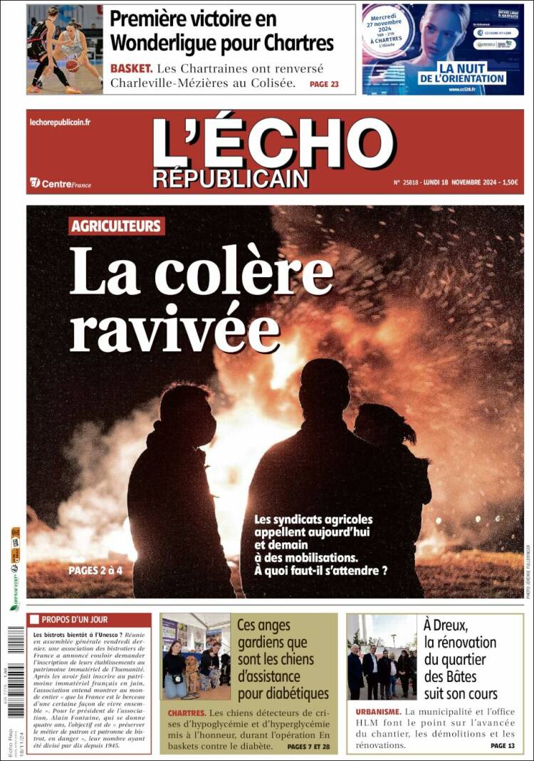 Portada de L'Echo Républicain (France)