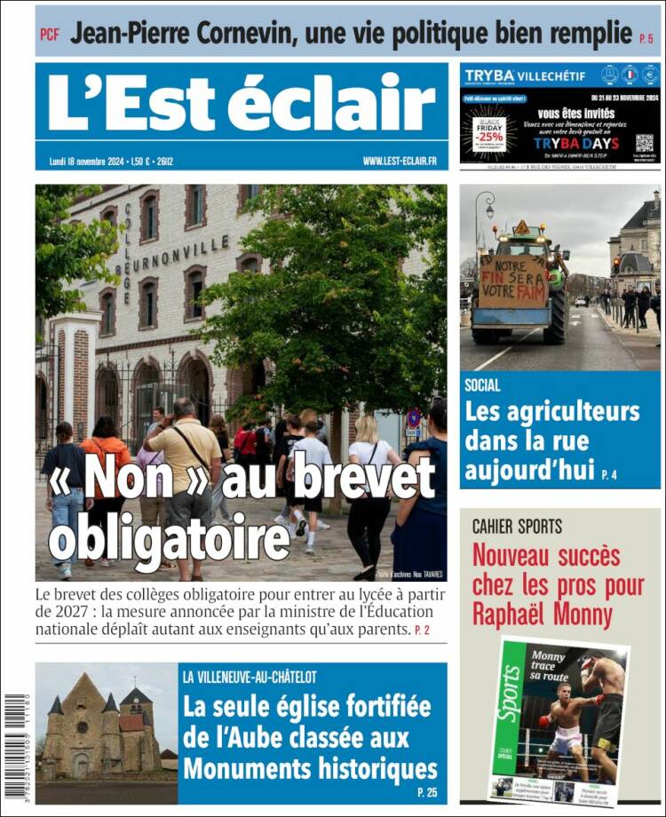 Portada de L'Est Eclair (France)