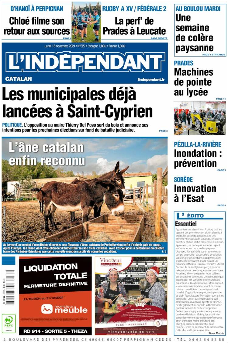 Portada de Le Indépendant (France)