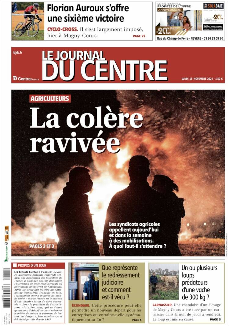 Portada de Le Journal du Centre (France)