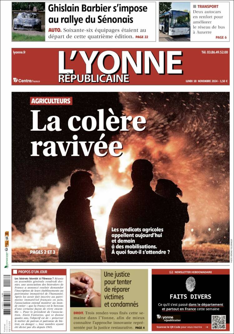 Portada de L'Yonne-Républicaine (France)