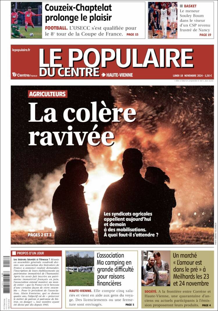 Portada de Le Populaire du Centre (France)