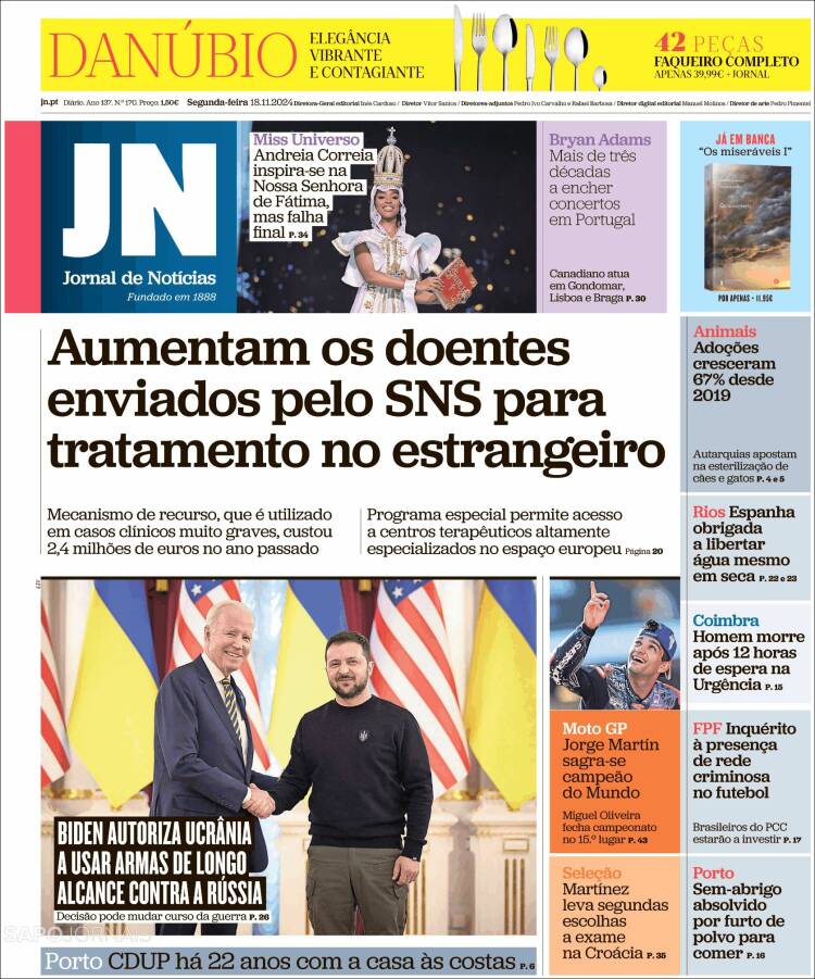 Portada de Jornal de Notícias (Portugal)