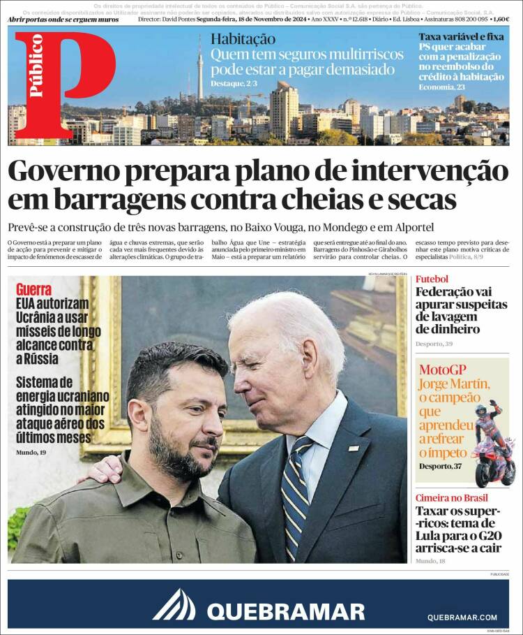 Portada de Público (Portugal)