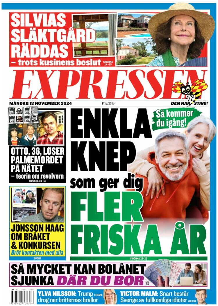 Portada de Expressen (Suecia)