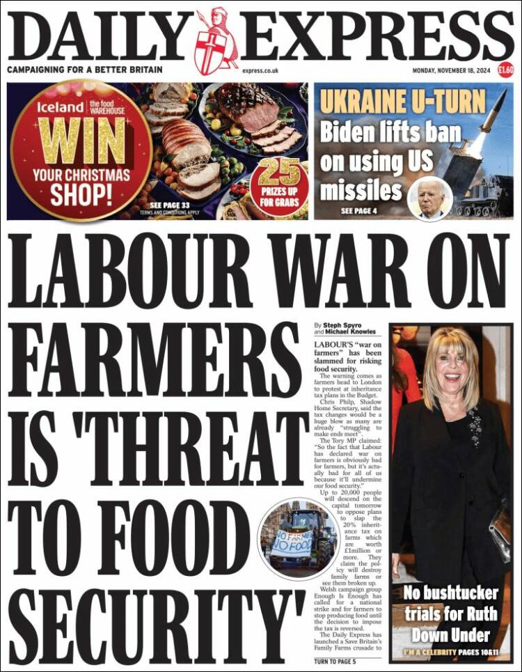 Portada de Daily Express (Reino Unido)