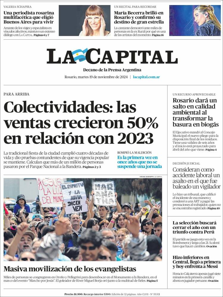 Portada de La Capital - Rosario (Argentina)