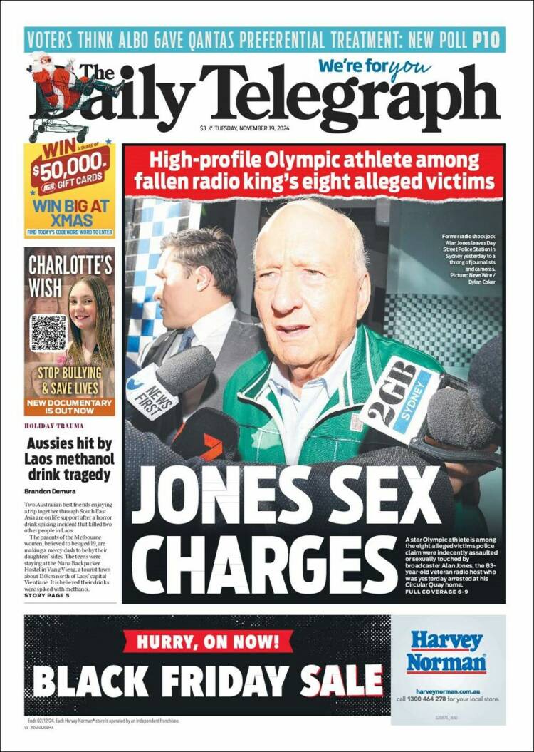 Portada de The Daily Telegraph (Australia)