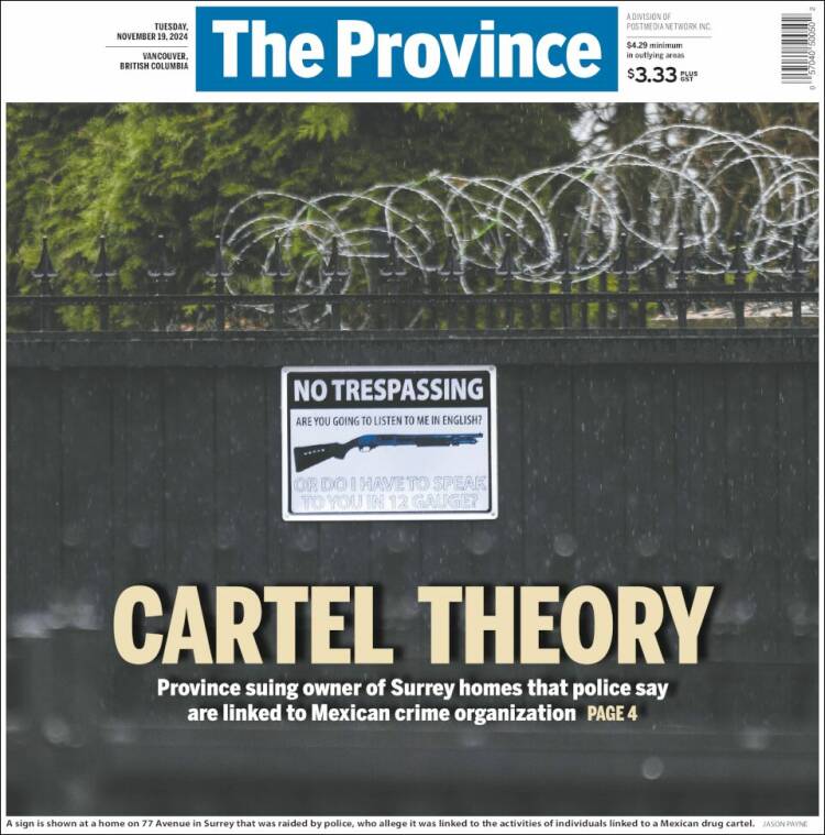 Portada de The Province (Canadá)