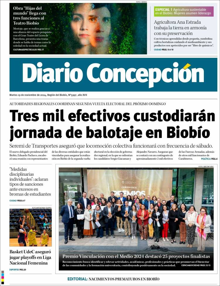 Portada de Diario de Concepción (Chile)