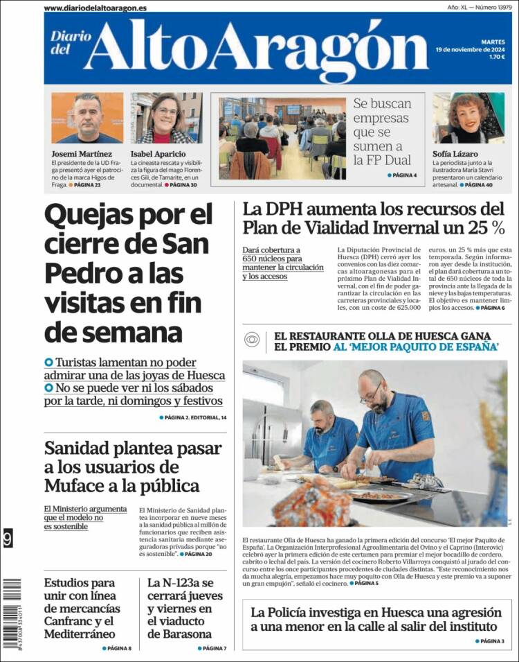 Portada de Diario del AltoAragón (España)