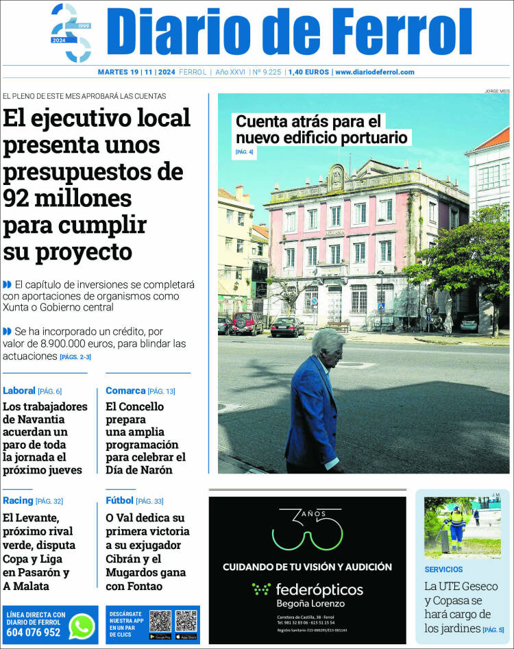 Portada de Diario de Ferrol (España)