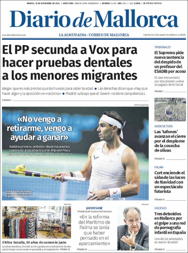 Portada de Diario de Mallorca (España)