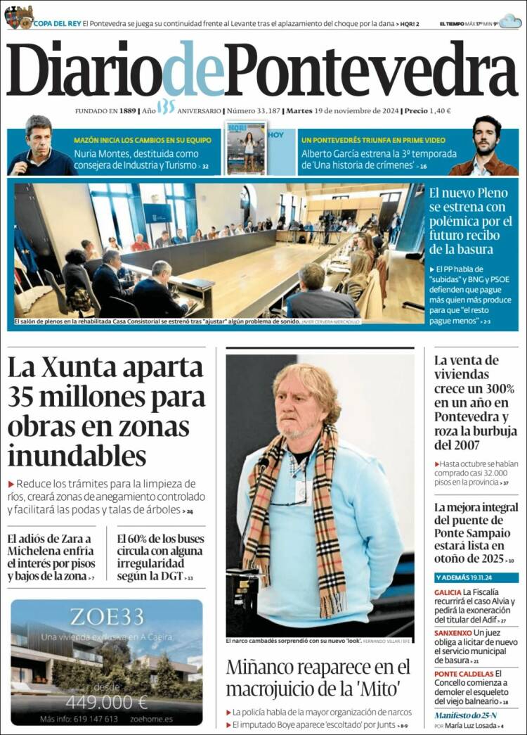 Portada de Diario de Pontevedra (España)