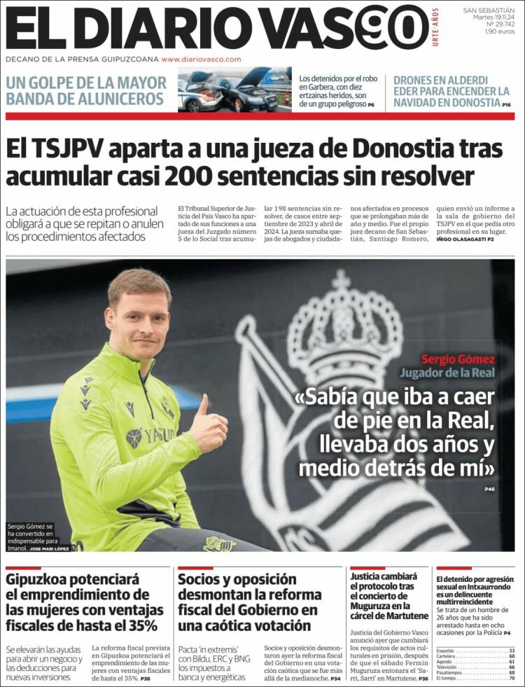 Portada de Diario Vasco (España)