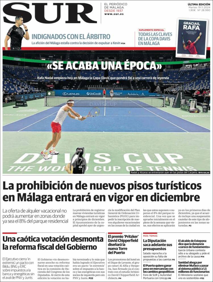 Portada de Diario el Sur (España)