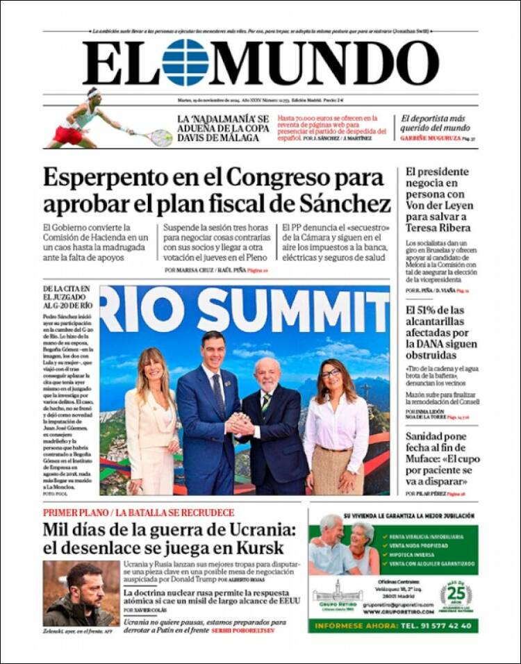 Portada de El Mundo (España)