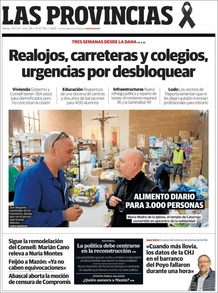 Portada de Las Provincias (España)