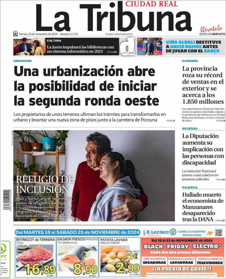 Portada de La Tribuna de Ciudad Real (España)