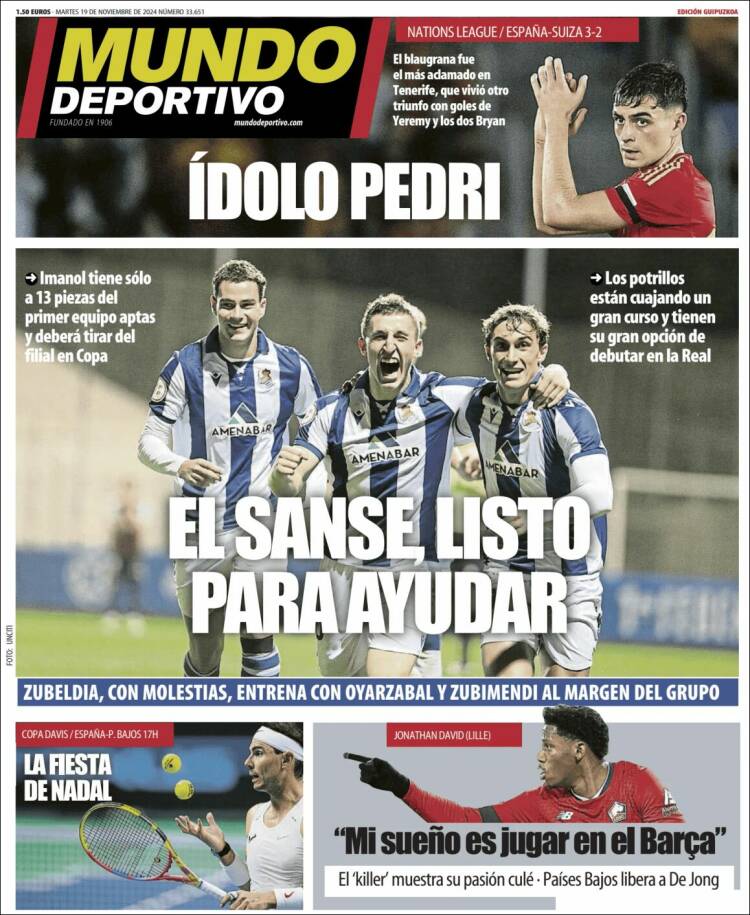 Portada de Mundo Deportivo Gipuzkoa (España)