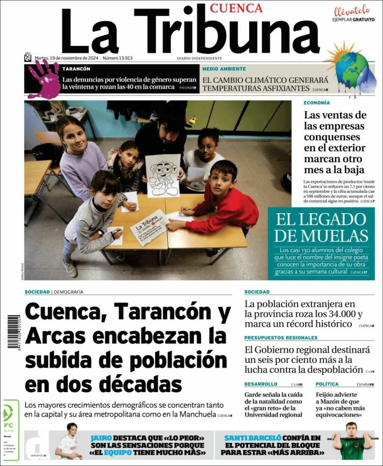 Portada de La Tribuna de Cuenca (España)