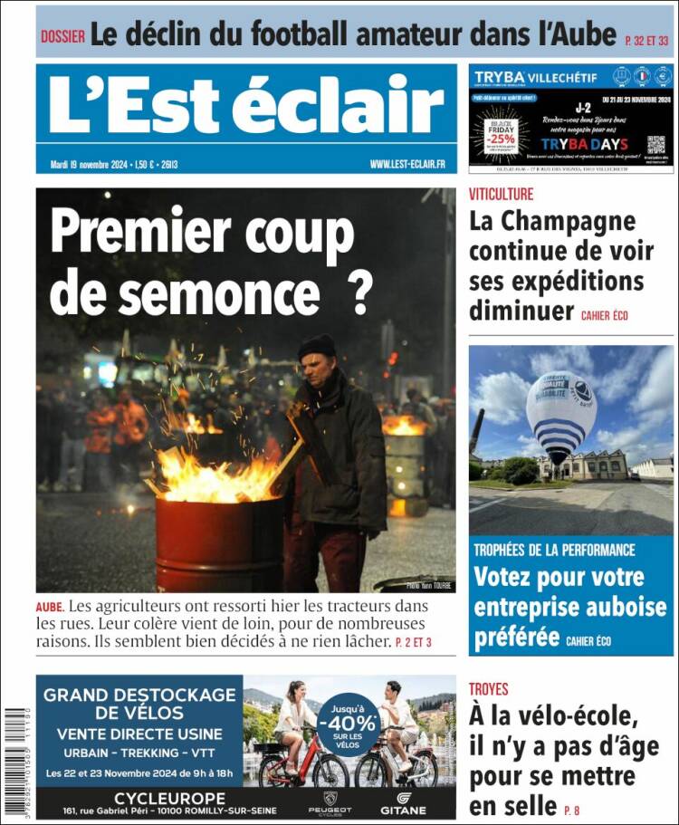 Portada de L'Est Eclair (Francia)