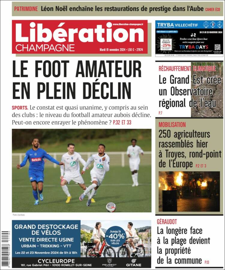 Portada de Libération Champagne (Francia)