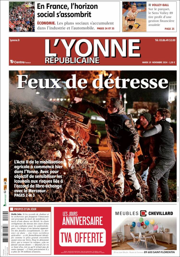 Portada de L'Yonne-Républicaine (Francia)