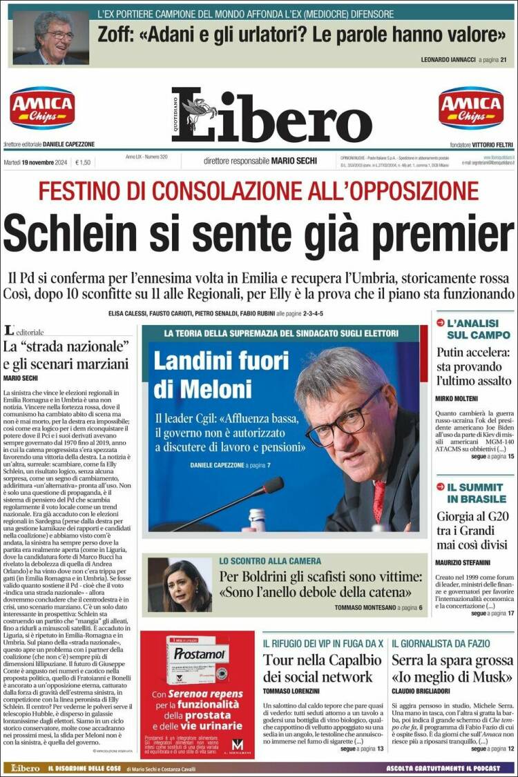 Portada de Libero (Italia)