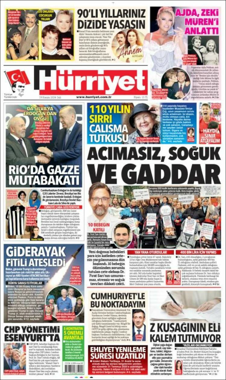 Portada de Hürriyet (Turqu&iacute;a)