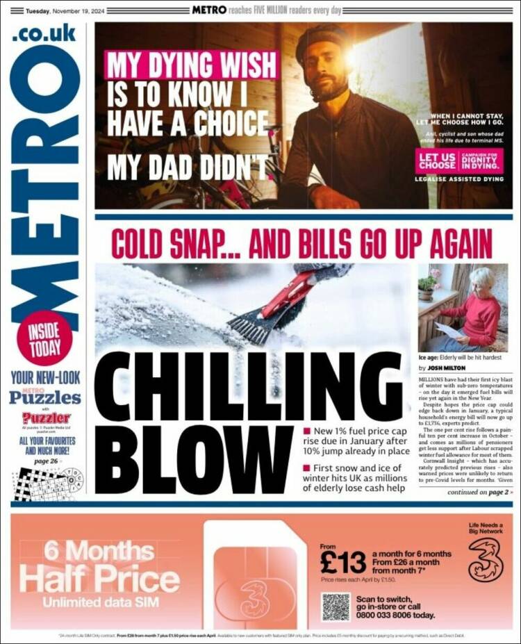 Portada de Metro (Reino Unido)