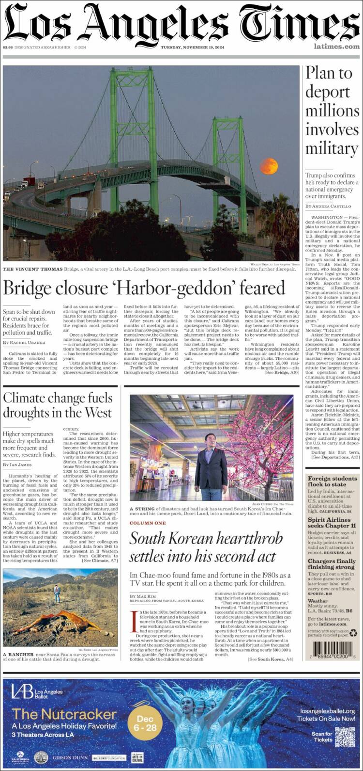 Portada de Los Angeles Times (USA)