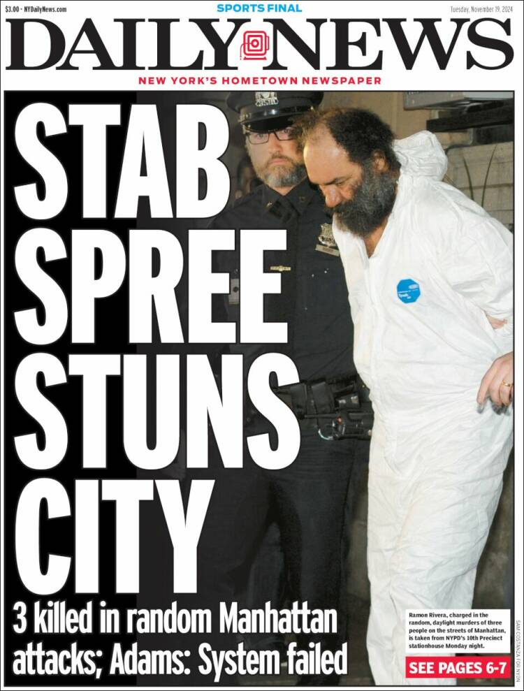 Portada de Daily News - New York (USA)