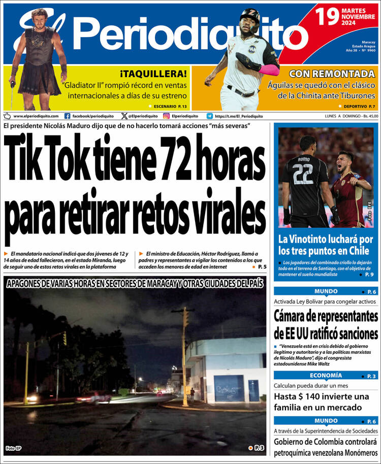 Portada de Periodiquito de Aragua (Venezuela)