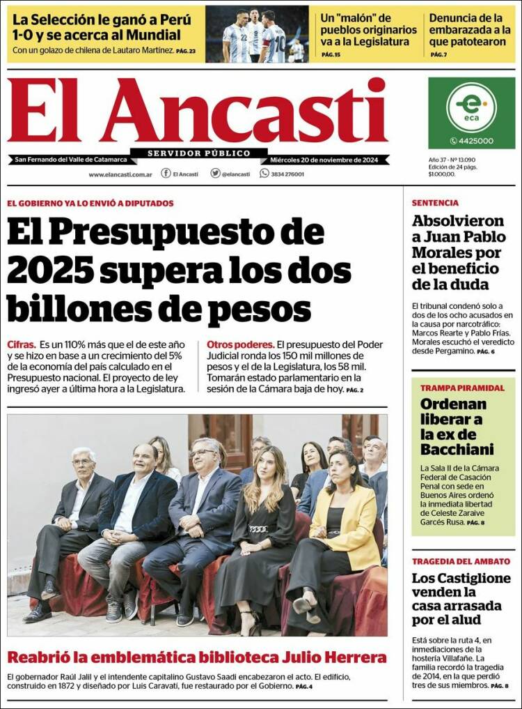 Portada de El Ancasti (Argentina)