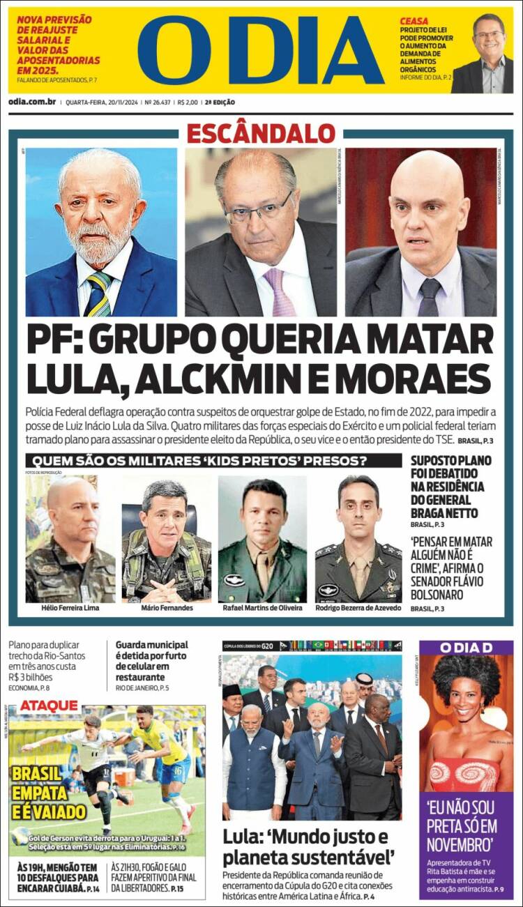 Portada de O Dia (Brasil)